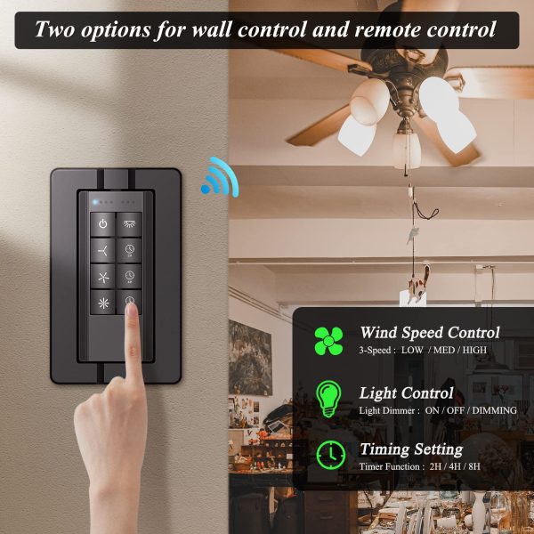 CeilingBreeze Smart Ceiling Fan Remote for AC Fan (Black) - Image 2