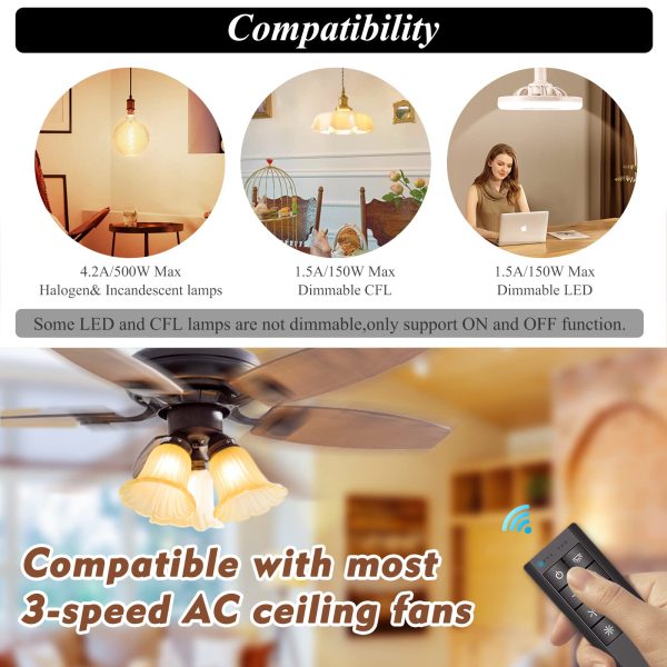 CeilingBreeze Smart Ceiling Fan Remote for AC Fan (Black) - Image 5