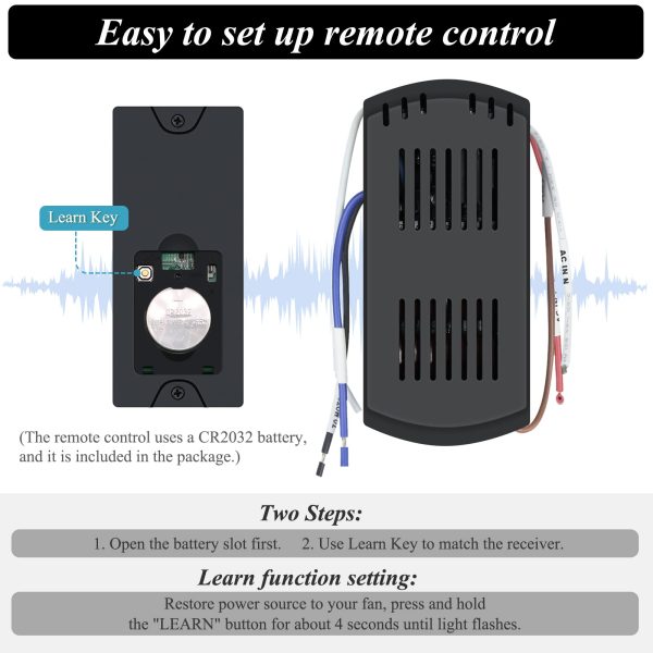 CeilingBreeze Smart Ceiling Fan Remote for AC Fan (Black) - Image 6
