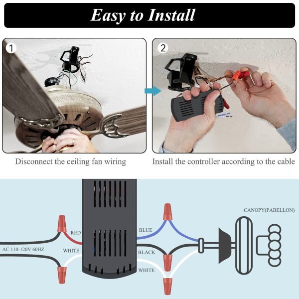 CeilingBreeze Smart Ceiling Fan Remote for AC Fan (Black) - Image 8