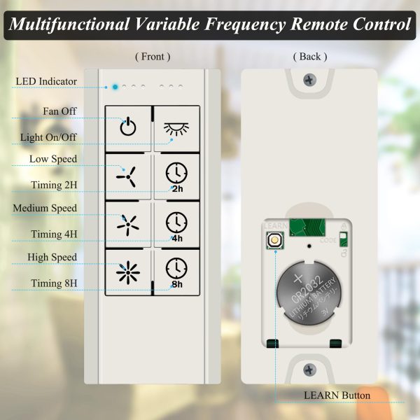CeilingBreeze Smart Ceiling Fan Remote for AC Fan (White) - Image 3