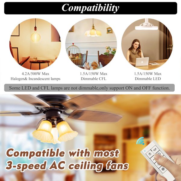 CeilingBreeze Smart Ceiling Fan Remote for AC Fan (White) - Image 5